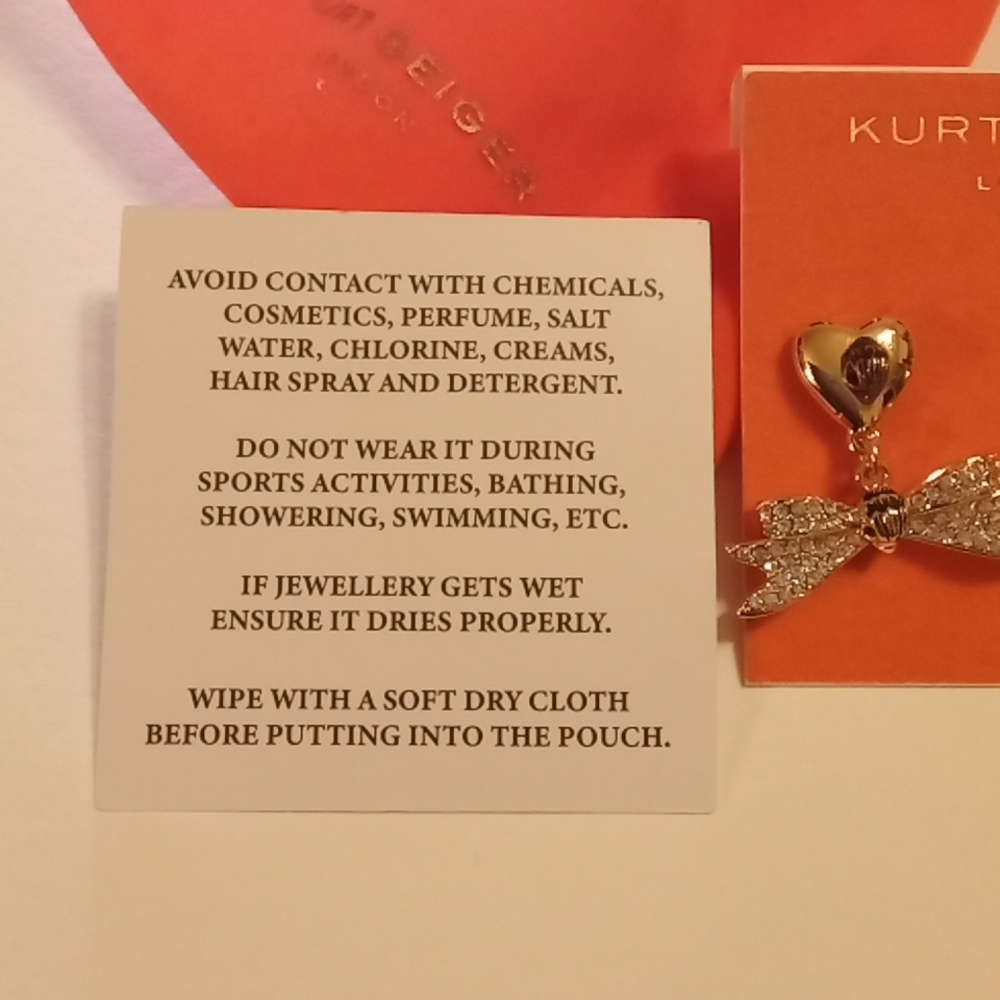 Kurt Geiger Bow and Rainbow Gold Accent Heart Earrings - Picture 4 of 17
